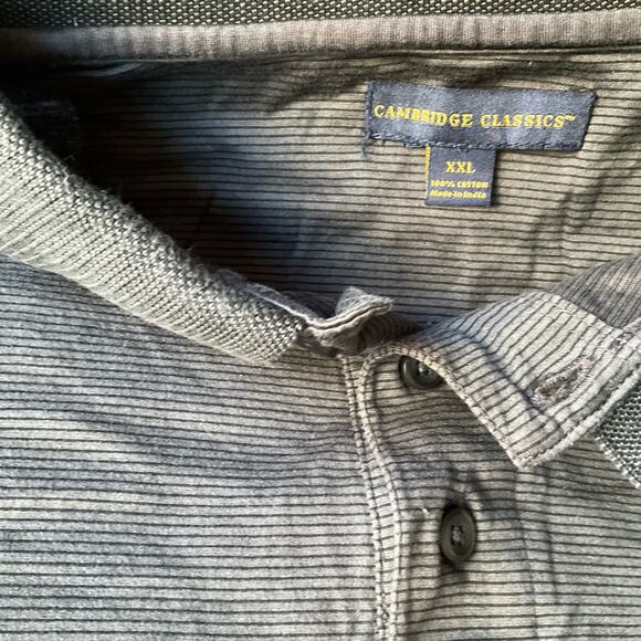 Cambridge Classics Men’s Nice Short Sleeve Polo Shirt Size 2XL, Gray Stripes - Picture 5 of 6